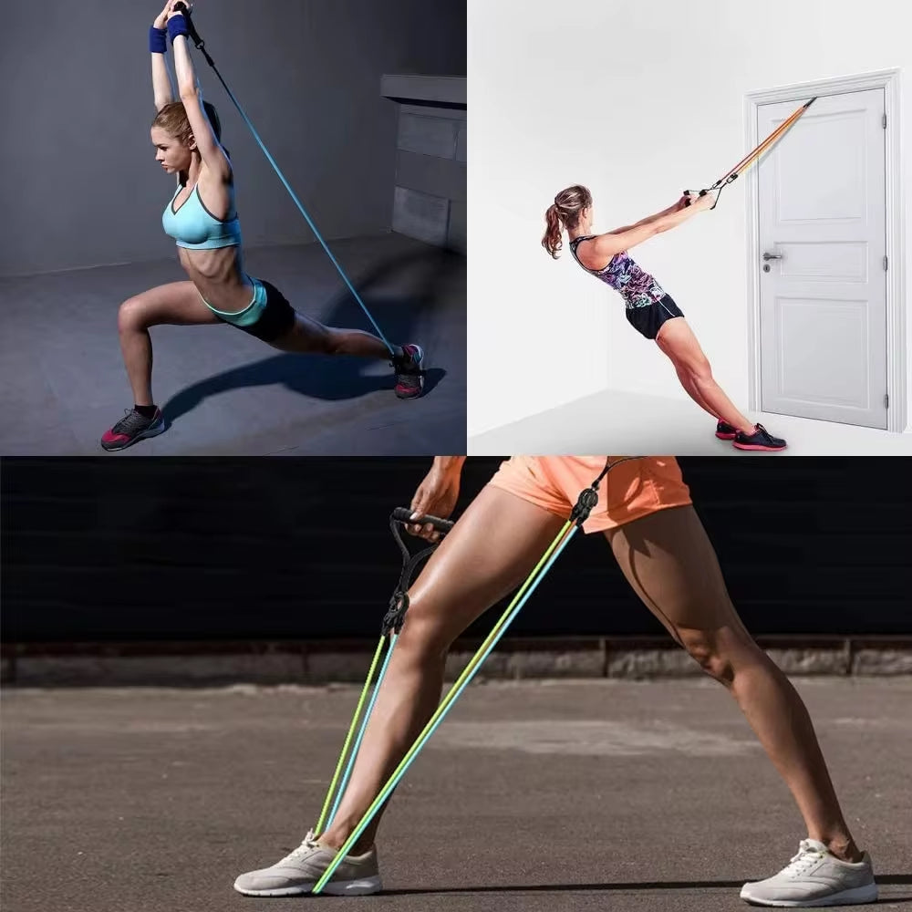 5-Level Resistance Hot Yoga Pull Rope Bands for Home Gym & Muscle Training